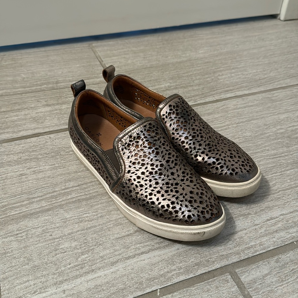 Caslon Silver Slip on Sneakers Size 8